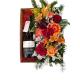 COFFRET FLEURS ET VIN ROUGE