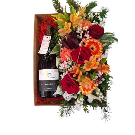 COFFRET FLEURS ET VIN ROUGE COFFRET FLEURS ET VIN ROUGE
