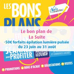 -50€ forfaits épilations lumière pulsée du 23 juillet au 31 août
