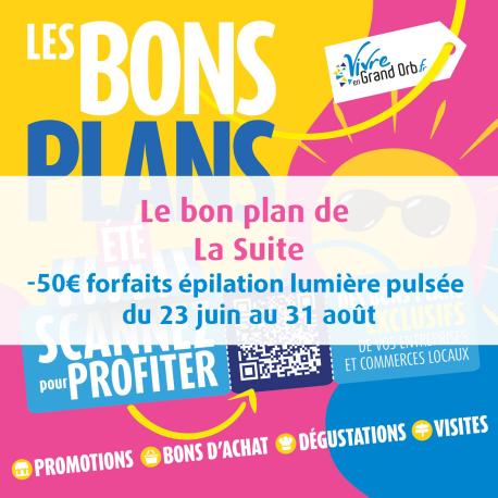 -50€ forfaits épilations lumière pulsée du 23 juillet au 31 août