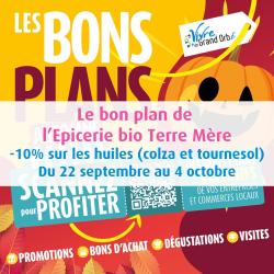 - 10% sur les huiles de colza et de tournesol de la ferme du Domaine Coulom Du 22 septembre au 4 octobre