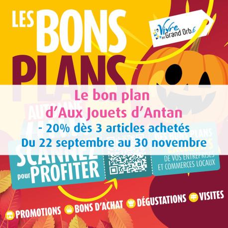 -20% en caisse dès 3 articles achetés du 22 septembre au 30 novembre !