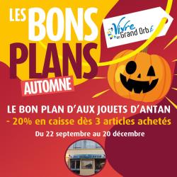 -20% en caisse dès 3 articles achetés du 22 septembre au 30 novembre ! -20% en caisse dès 3 articles achetés du 22 septembre au 30 novembre !