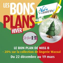 - 20% sur la collection de lingerie Wacoal du 22 décembre au 19 mars !