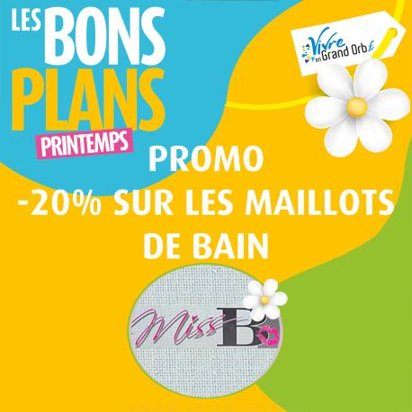 - 20% sur les maillots de bain du 20 mars au 20 juin !
