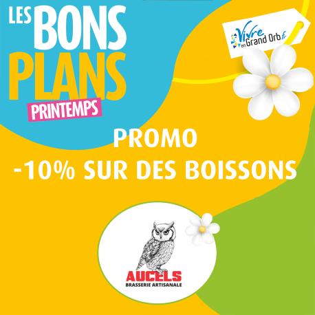 -10% sur les boissons artisanales de la brasserie (Strix, Aucels, Limonad'Oc, Bleu d'Occitanie) du 22 décembre au 19 mars !