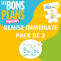 Le pack de 3 bouteilles de 33cl à 7€ au lieu de 8€ (en vente directe ou en ligne) du 20 mars au 20 juin.