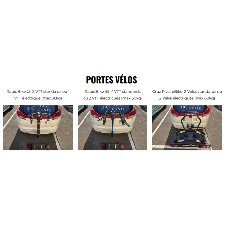 Location Porte-Vélos (3 modèles)