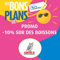 -10% sur les boissons artisanales de la brasserie (Strix, Aucels, Limonad'Oc, Bleu d'Occitanie) du 20 mars au 20 juin ! !